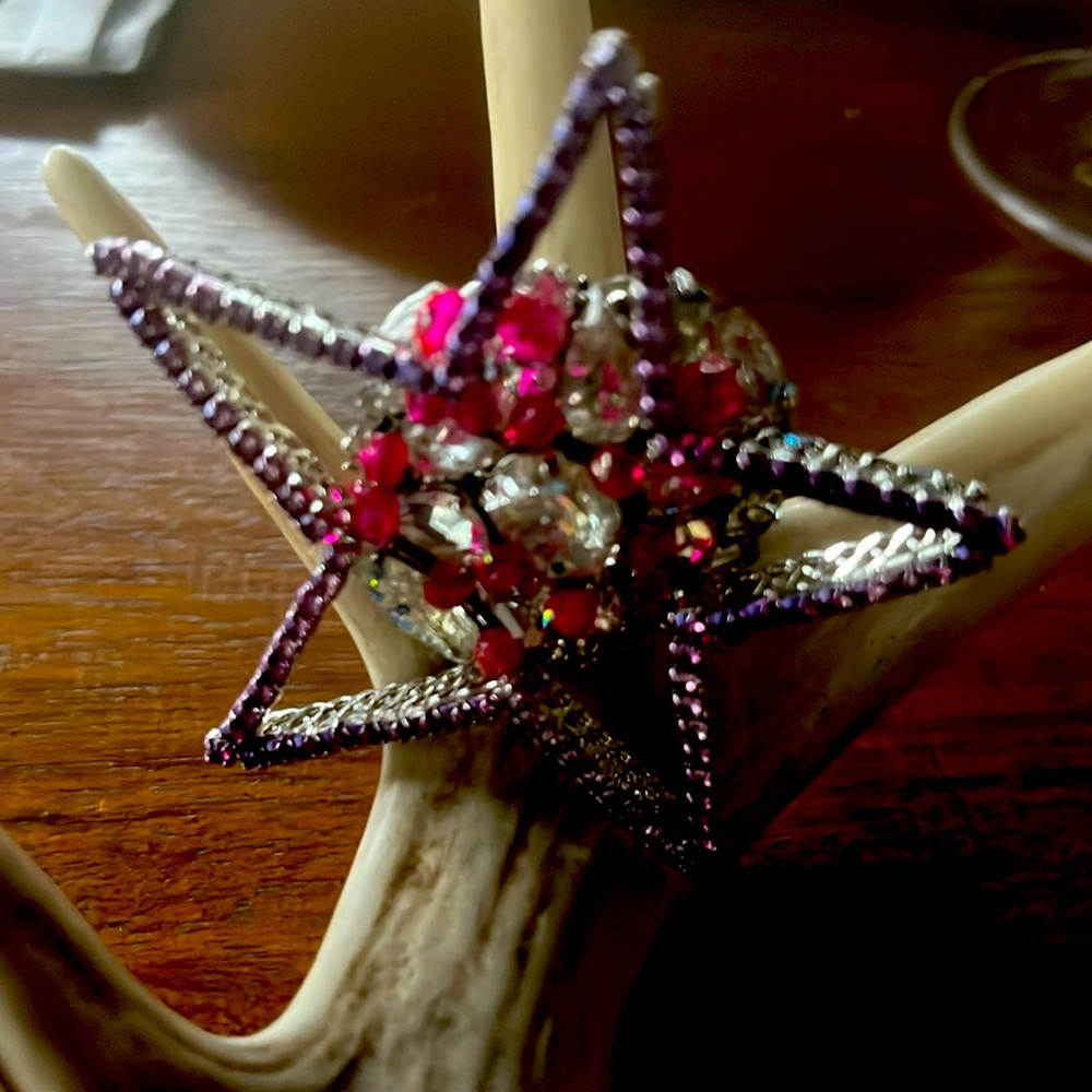 Erickson Beamon crystal studded star ring